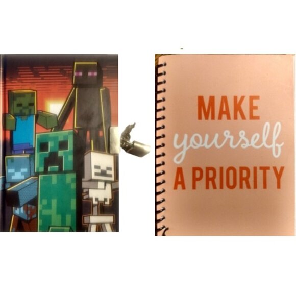 Minecraft Diary (Journal & Diary) with Lock & Make Yourself A Priority Log Book - Picture 1 of 9